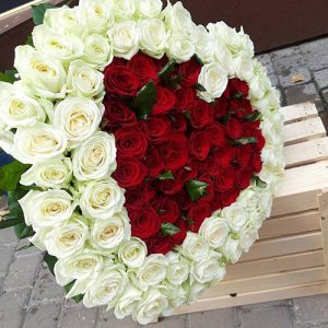 101 троянда у формі серця для річниці в Бердянську фото