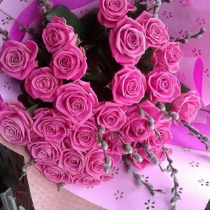 33 розовые розы Аква в Бердянске фото