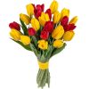 15 красно-жёлтых тюльпанов фото букета