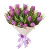 15 фиолетовых тюльпанов с декором фото