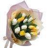 15 бело-жёлтых тюльпанов фото