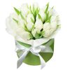 21 белый тюльпан в коробке фото