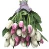 букет 25 бело-розовых тюльпанов
