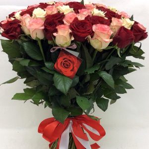 101 разноцветная роза микс в Бердянске фото товара