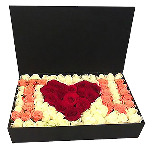Фото товара 101 троянда в коробці "I love you"