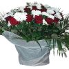 Фото товара 100 білих троянд у кошику
