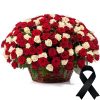 Фото товара 100 багряних троянд "Полум'я" в кошику